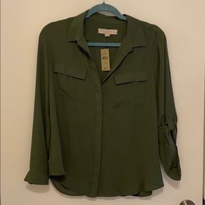 LOFT a military green blouse *NEW*